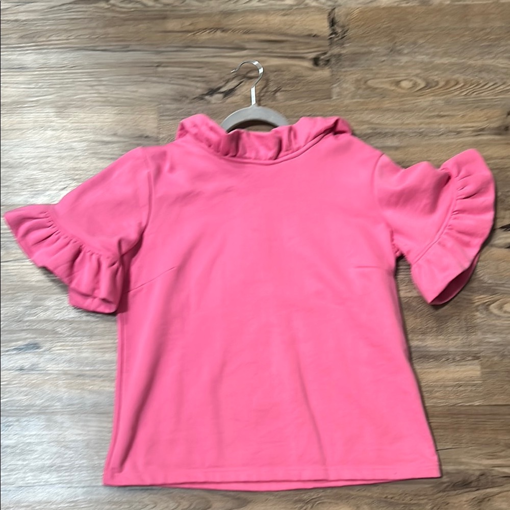 Women's Pink Ruffle Sleeve Sweatshirt Hoodie